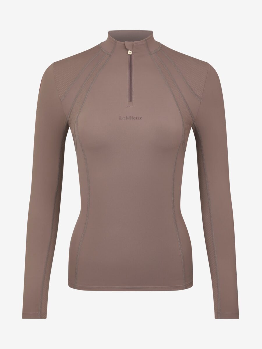 LANGÆRMET BLUSE MIA MESH - WALNUT - Image 3