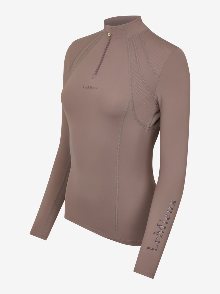 LANGÆRMET BLUSE MIA MESH - WALNUT - Image 4