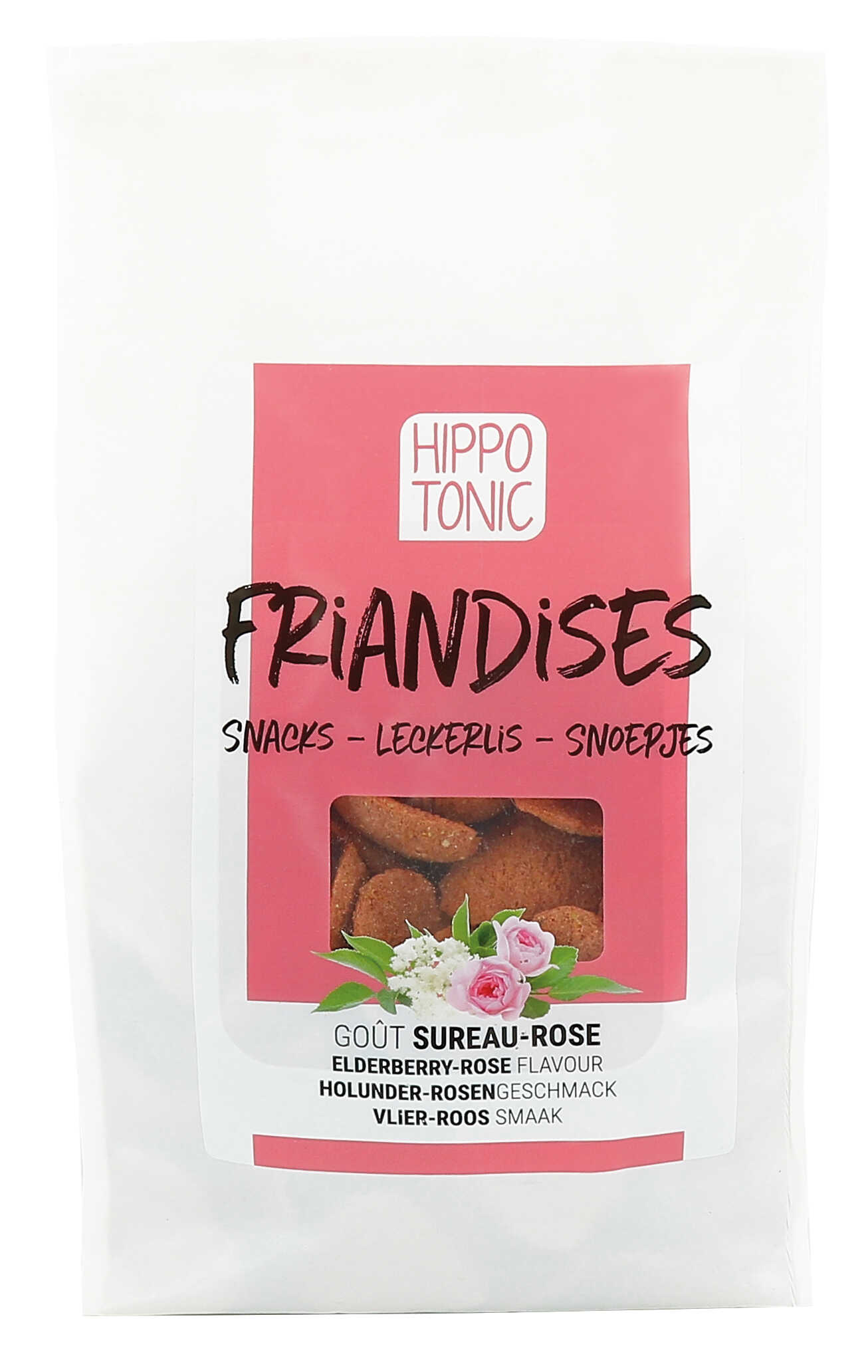 GODBIDDER MED HYLDEBÆR OG ROSE - 600 G.